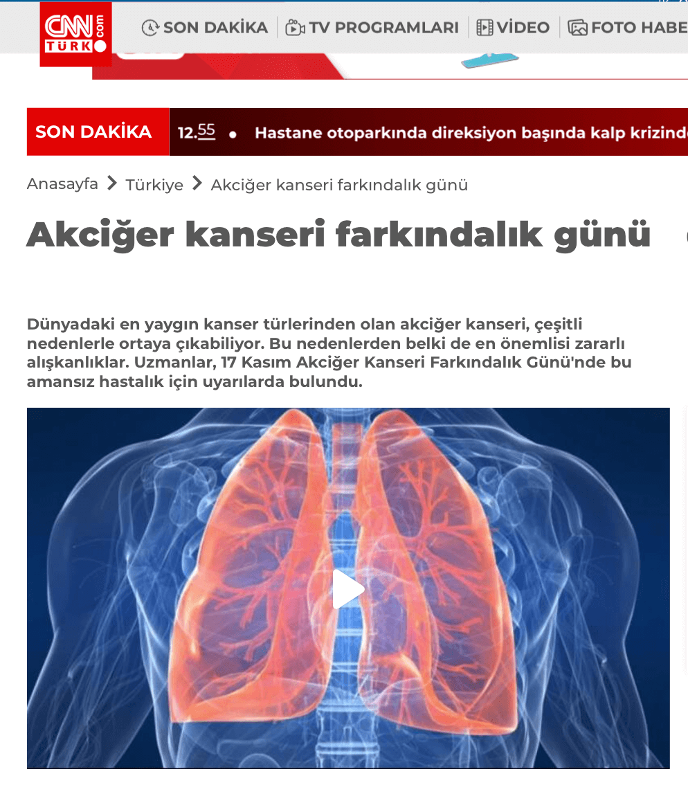 CNN TÜRK AKCİĞER KANSERİ FARKINDALIK GÜNÜ